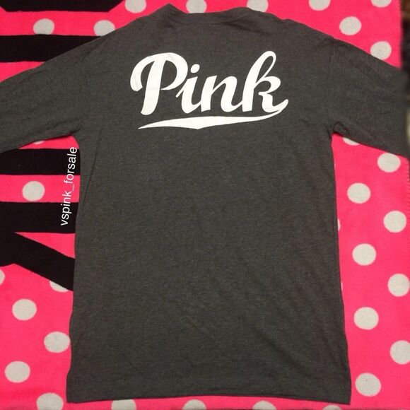 Victoria's Secret PINK S Long Sleeve Campus Tee new VS Logo - Picture 1 of 4